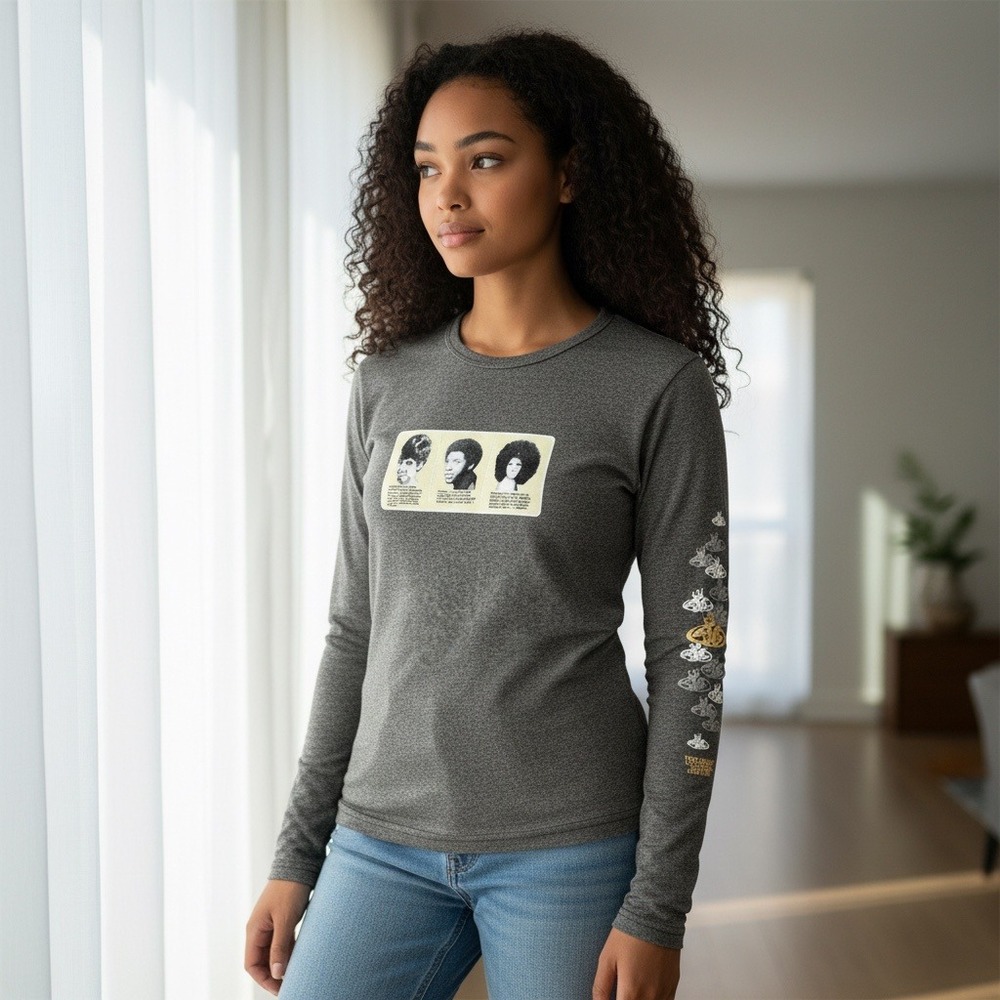 Vintage PNB Nation Clothing Long Sleeve Graphic T Perm Happy Blowout Grey Size M